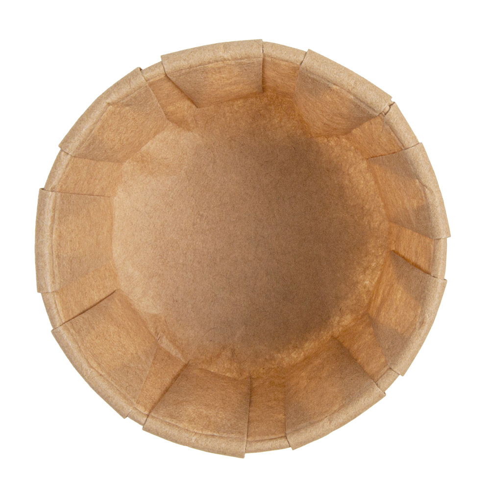 268.34-TERRINA CARTA PLISSETTATA 90 ML (3 oz) 80 G/M2 Ø6,5/4,9x3,8 CM NATURALE PERGAMANA ANTIGRASSI (250 u.)