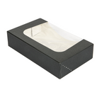 252.27-CONTENITORI SUSHI+FINESTRA 'THEPACK'  19,7x12x4,5 CM NERO CARTONE NANO-MICRO + OPP (50 u.)
