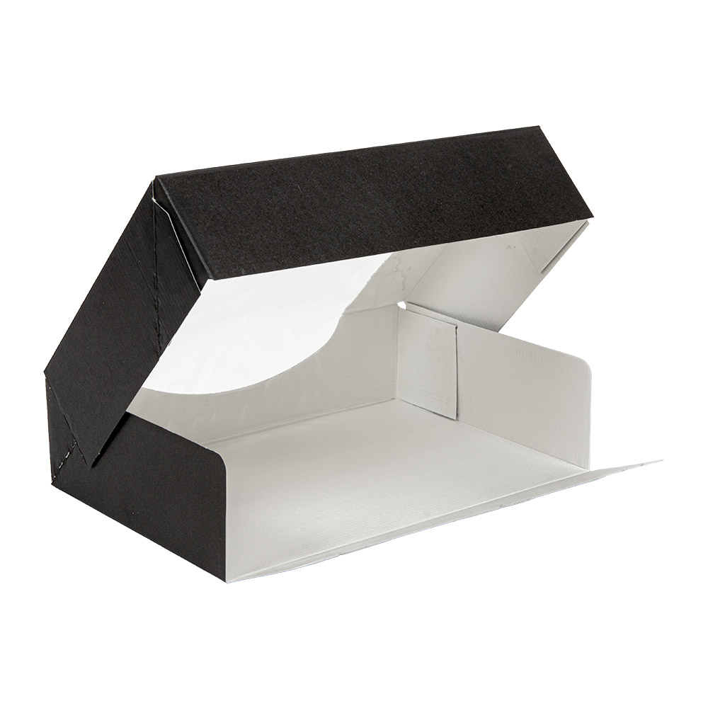 252.26-CONTENITORI SUSHI+FINESTRA 'THEPACK'  17,5x12x4,5 CM NERO CARTONE NANO-MICRO + OPP (50 u.)