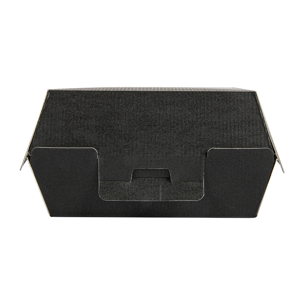234.08-SCATOLE HAMBURGER 'THEPACK'  13x12,5x6,2 CM (S) NERO CARTONE NANO-MICRO (50 u.)