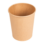 279.32-CONTENITORI CON COPERCHI 960 ML - 32 oz 330 + 18 PE G/M2 Ø11,7/9x13,5 CM NATURALE KRAFT (25 u.)