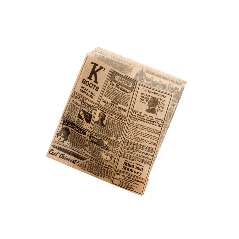 098.01-CARTA ANTIGRASSO APERTO 2 LATI FAST FOOD TIMES 32 G/M2 13x14 CM NATURALE PERGAMANA ANTIGRASSI (1000 u.)