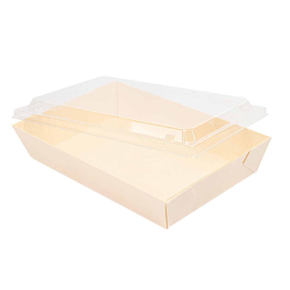 254.91-COMBO BARCHETTE + COPPERCHIO PET 'WOOD'  21,5x14,5x4 CM NATURALE LEGNO (50 u.)