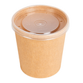 279.30-CONTENITORI CON COPERCHI 480 ML - 16 oz 320 + 18 PE G/M2 Ø 9,8/7,5x10 CM NATURALE KRAFT (25 u.)