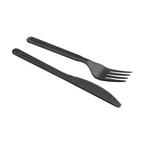 227.28-SET 3/1 FORCHETTA, COLETELLO, TOVAGLIOLO 'FEEL GREEN'  18 CM NERO CPLA (100 u.)