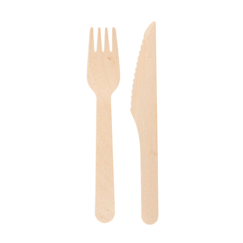 250.65-SET 2/1 FORCHETTA, COLTELLO 'WOOD' MAKAN  16 CM NATURALE LEGNO (100 u.)