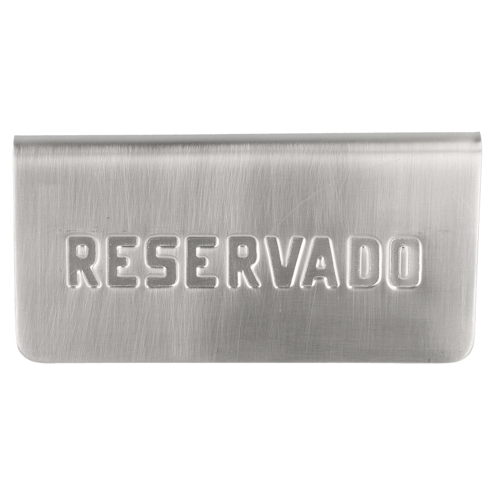 179.16-SEGNATAVOLO "RESERVADO"  12x5,4x5,9 CM ARGENTO ACCIAIO INOX