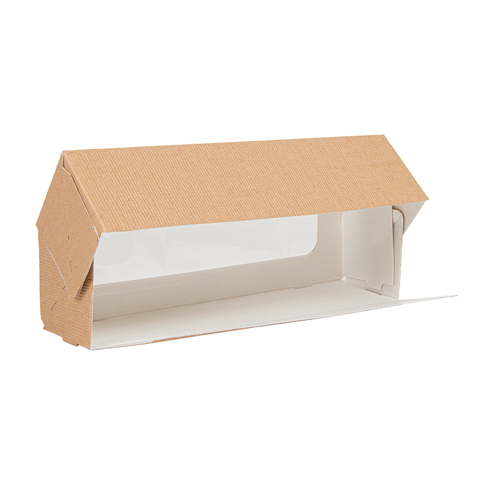 279.25-ASTUCCI PER MACARON CON FINESTRA 'THEPACK'  19x5x5 CM NATURALE CARTONE NANO-MICRO + OPP (50 u.)