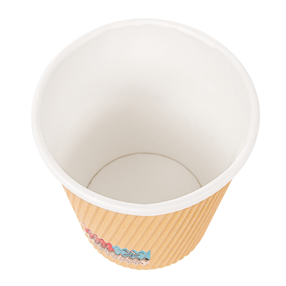 180.76-BICCHIERI BEVANDE CALDE DOPPIA PARETE  240 ML - 8 oz 280 + 250 + 18 PE G/M2 Ø8/5,6x9,2 CM MARRONE CARTONE (25 u.)