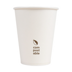 274.43-BICCHIERI BEVANDE FREDDE E CALDE 1 PARETE 'COMPOSTABLE' 360 ML - 12 oz 300 G/M2 Ø9/6x11 CM BIANCO CARTONE (50 u.)