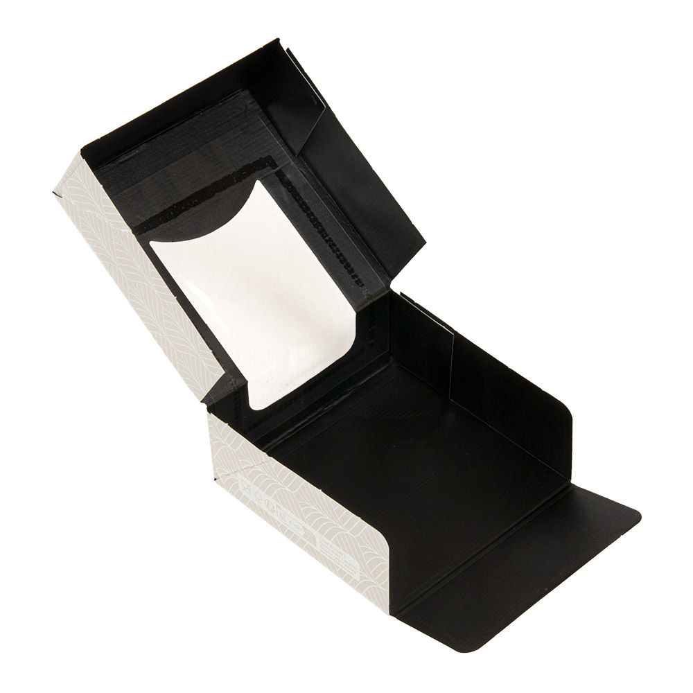 273.88-CONTENITORI SUSHI+FINESTRA 'THEPACK' KINTSU  10x10x4 CM BIANCO/NERO CARTÓN NANO-MICRO + PE + OPP (50 u.)