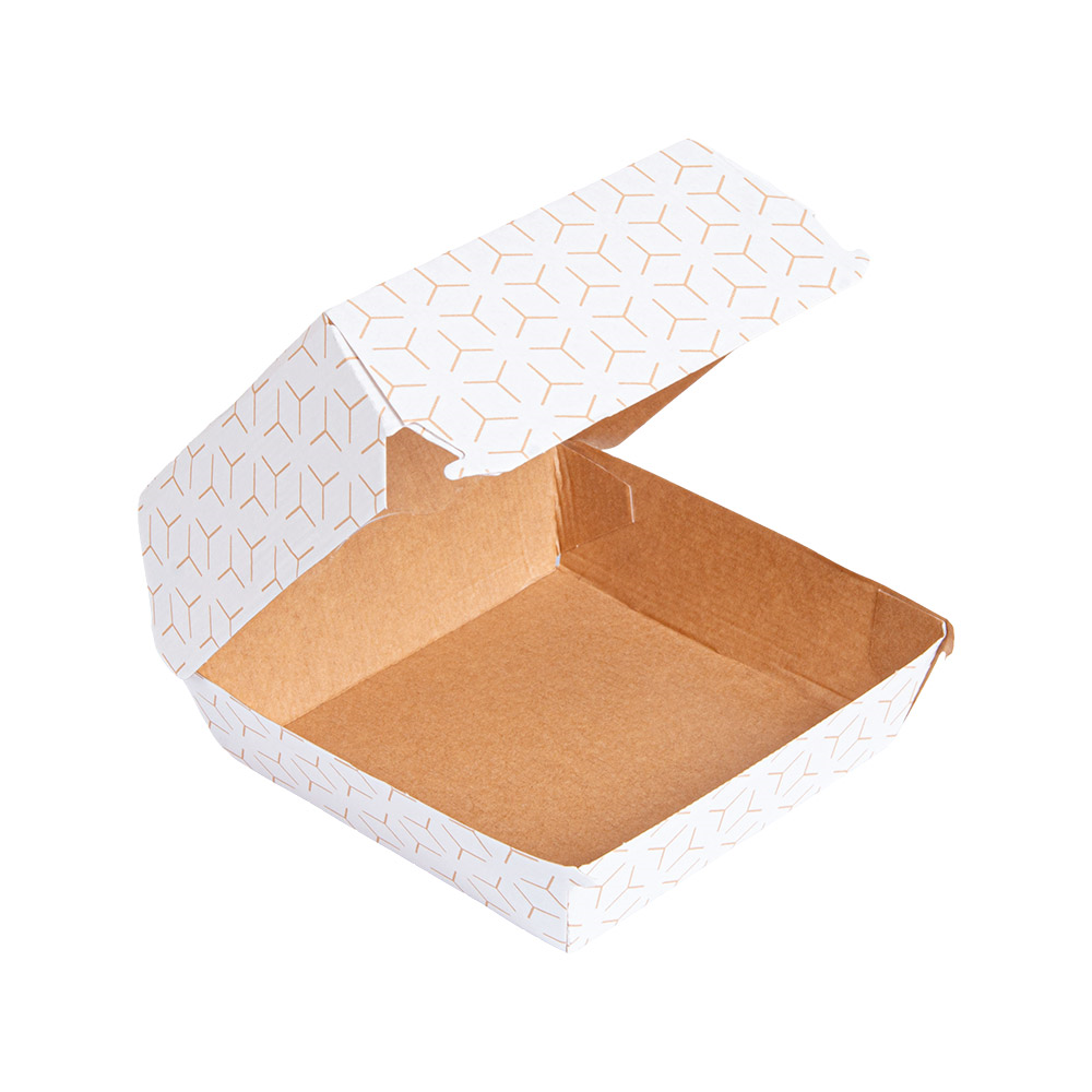 278.66-SCATOLE HAMBURGER 'THEPACK' CUBE  12,5x12x5,8 CM BIANCO/NATURALE CARTONE NANO-MICRO (50 u.)