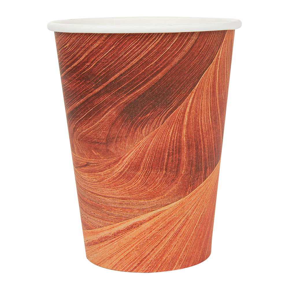 255.05-BICCHIERI BEVANDE CALDE 1 PARETE 'ARIZONA' 360 ML 300 + 18 PE G/M2 Ø9/6x11 CM MARRONE CARTONE (50 u.)