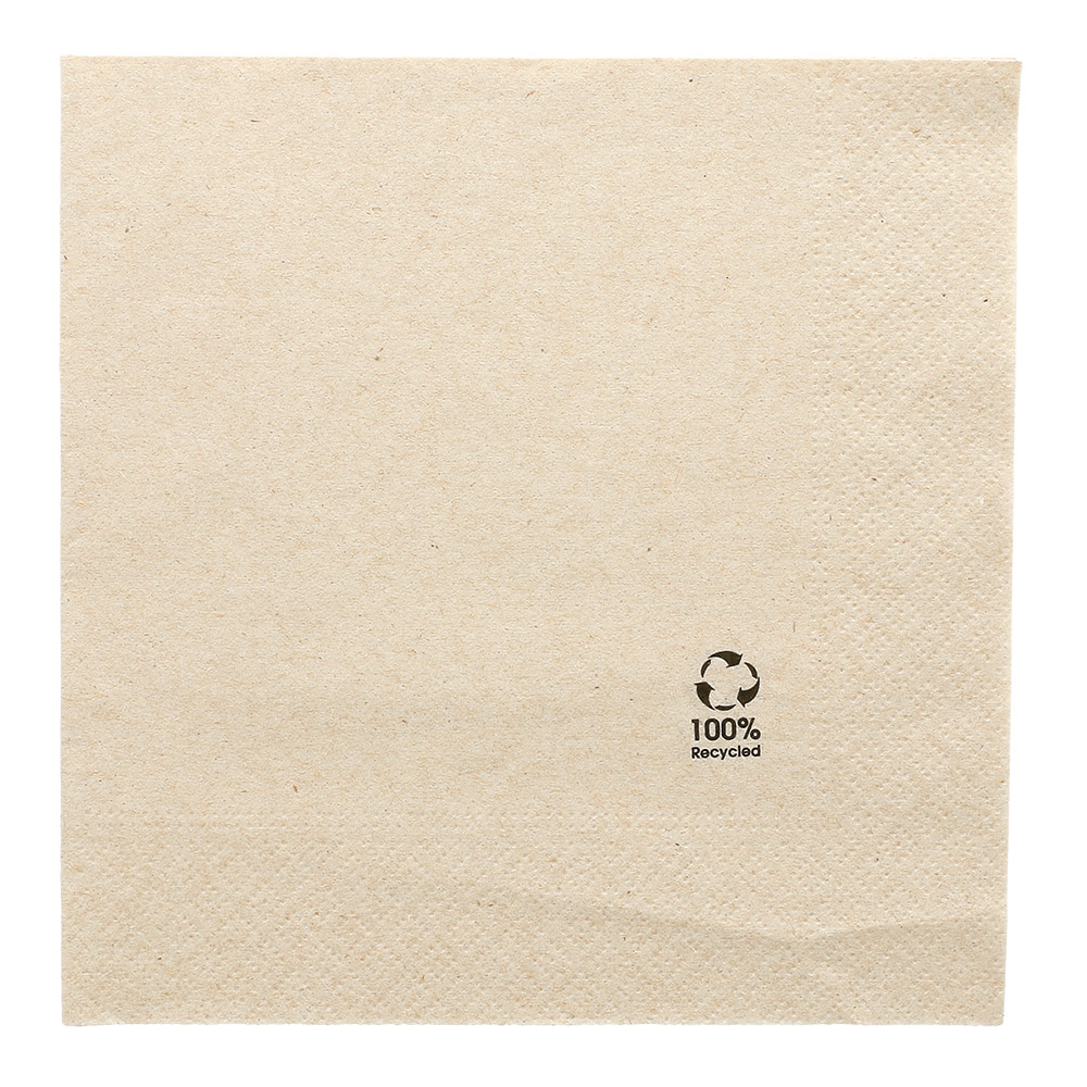 254.53-TOVAGLIOLI ECOLABEL 2 VELI 'FEEL GREEN' PAPER PACK 18 G/M2 33x33 CM NATURALE TISSUE RICICLATO (100 u.)