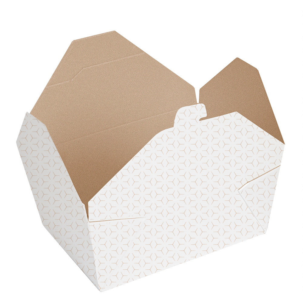 279.22-SCATOLE AMERICANE PER MICROONDE 'THEPACK' CUBE 2880 ML 19,6x14x9 CM BIANCO/NATURALE CARTONE NANO-MICRO + PP (50 u.)