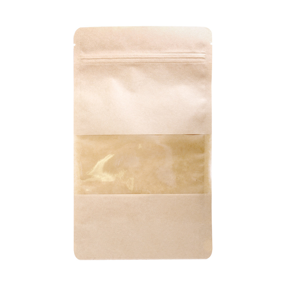 258.04-SACCHE CON CHIUSURA ZIP  500 GR 45 + 13 PET + 27 CPP G/M2 16+4x27 CM NATURALE KRAFT (50 u.)