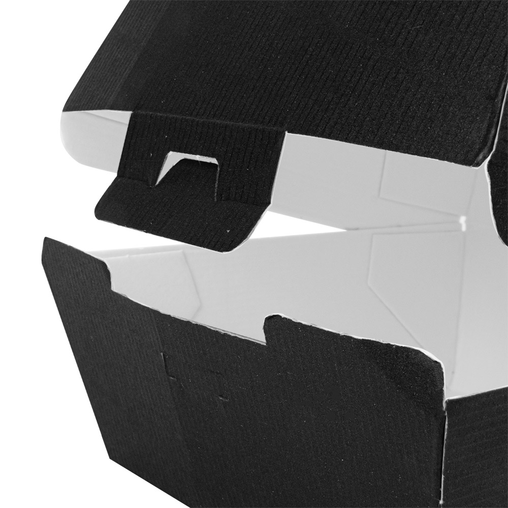 234.20-SCATOLE HAMBURGER 'THEPACK'  14,4x13,6x9,2 CM (L+) NERO CARTONE NANO-MICRO (50 u.)