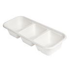 257.53-VASSOI 3 SCOMPARTI 'BIONIC' 500 ML 22,5x9,6x4,3 CM BIANCO BAGASSA (50 u.)