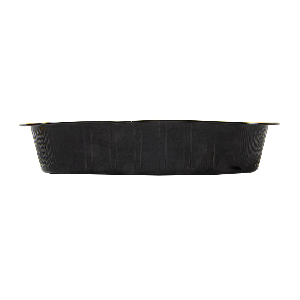 267.83-CONTENITORI LACCATI  1530 ML 23,6x18,5x4,5 CM NERO/ORO ALLUMINIO (50 u.)