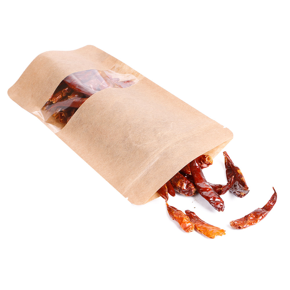 258.03-SACCHE CON CHIUSURA ZIP  250 GR 45 + 13 PET + 27 CPP G/M2 13+3,5x22,5 CM NATURALE KRAFT (50 u.)
