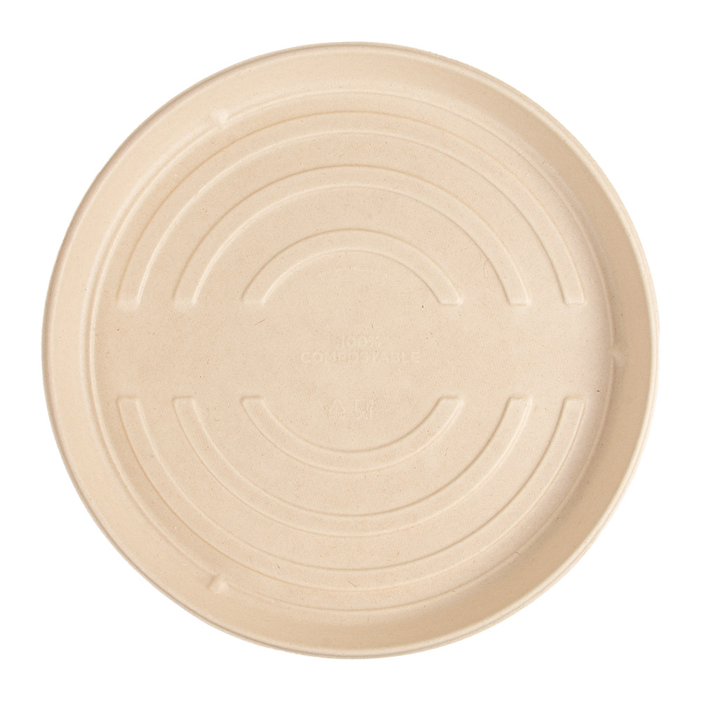 204.12-BASI RECIPIENTI PIZZA 'BIONIC'  Ø 35,7x3,3 CM NATURALE BAGASSA (50 u.)