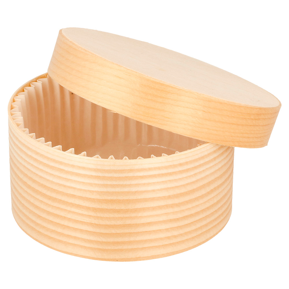 182.99-MINI SCATOLE CILINDRICHE TAPPO + CAPSULA 'WOOD' 150 ML Ø 8x4 CM NATURALE LEGNO (10 u.)