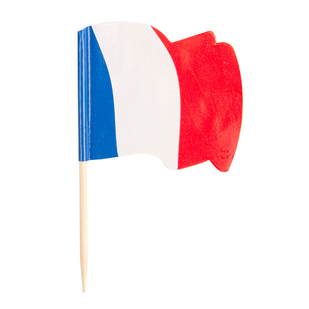 189.69-BANDIERE - FRANCIA   4x3/6,5 CM COLORI VARIE LEGNO (144 u.)