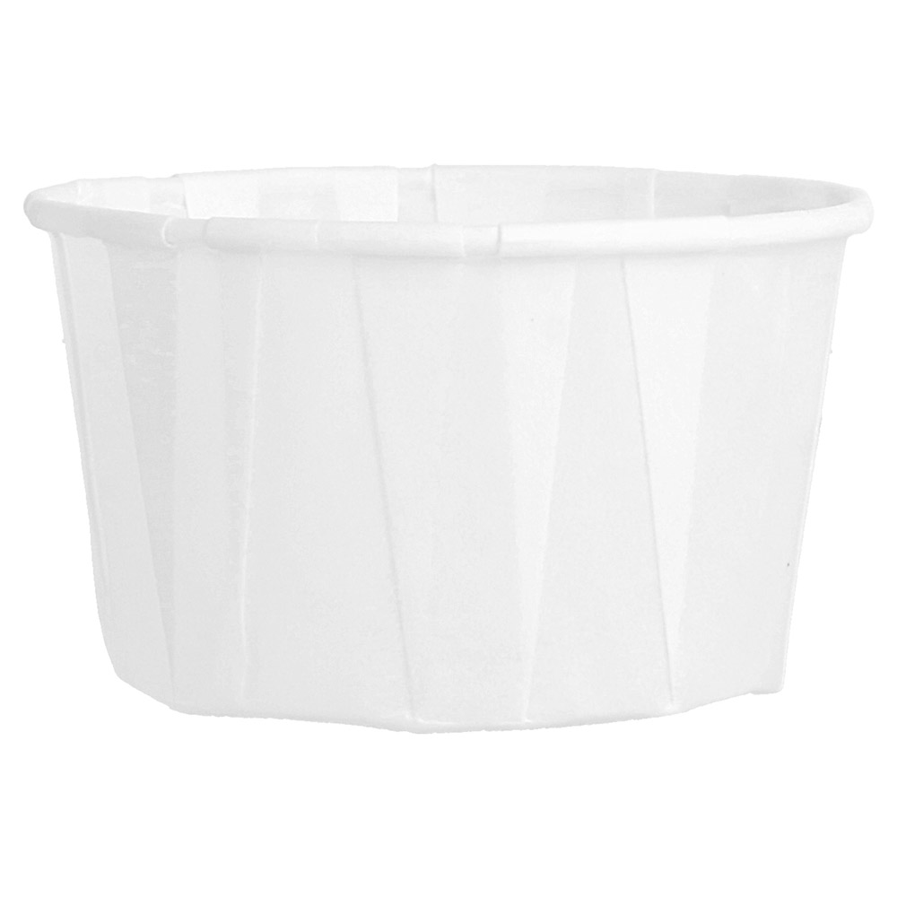126.77-TERRINA CARTA PLISSETTATA  90 ML (3 oz) 80 G/M2 Ø6,5/4,9x3,8 CM BIANCO PERGAMANA ANTIGRASSI (250 u.)