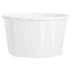 126.77-TERRINA CARTA PLISSETTATA  90 ML (3 oz) 80 G/M2 Ø6,5/4,9x3,8 CM BIANCO PERGAMANA ANTIGRASSI (250 u.)