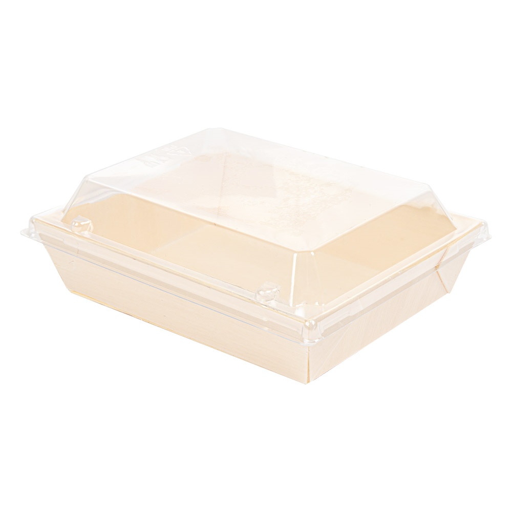 254.89-COMBO BARCHETTE + COPPERCHIO PET 'WOOD'  16x12x3,6 CM NATURALE LEGNO (50 u.)