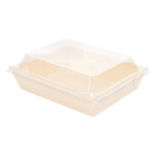 254.89-COMBO BARCHETTE + COPPERCHIO PET 'WOOD'  16x12x3,6 CM NATURALE LEGNO (50 u.)
