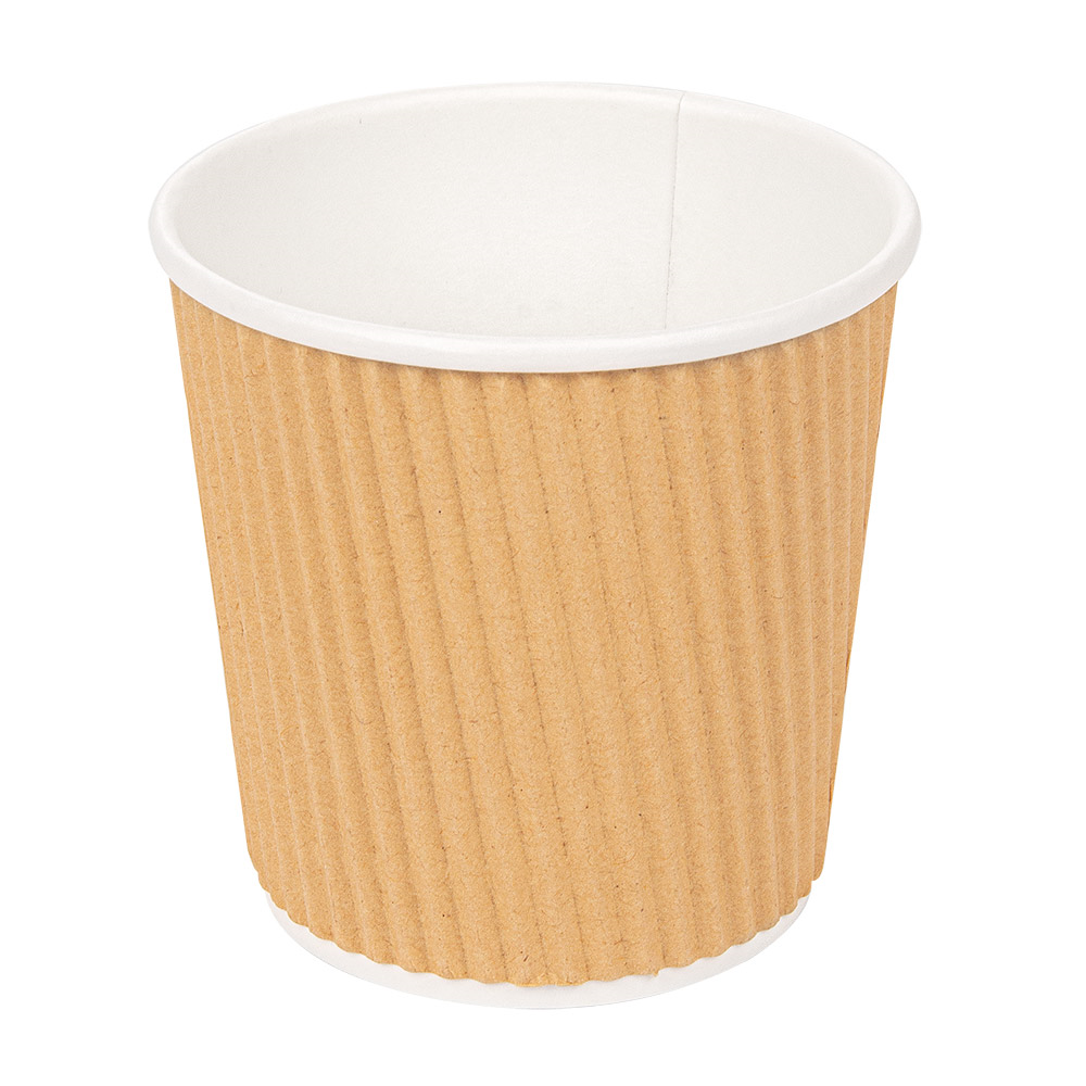 180.75-BICCHIERI BEVANDE CALDE DOPPIA PARETE  120 ML - 4 oz 230 + 250 + 18 PE G/M2 Ø6,2/4,5x6 CM MARRONE CARTONE (40 u.)