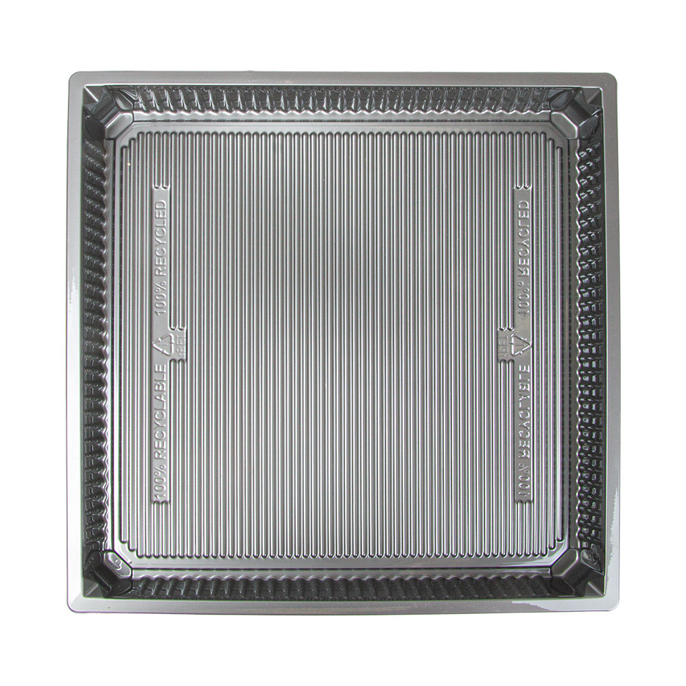 268.02-RECIPIENTI PER "SUSHI" 1473 ML 26,5x26,5x3 CM ARGENTO RPET (140 u.)
