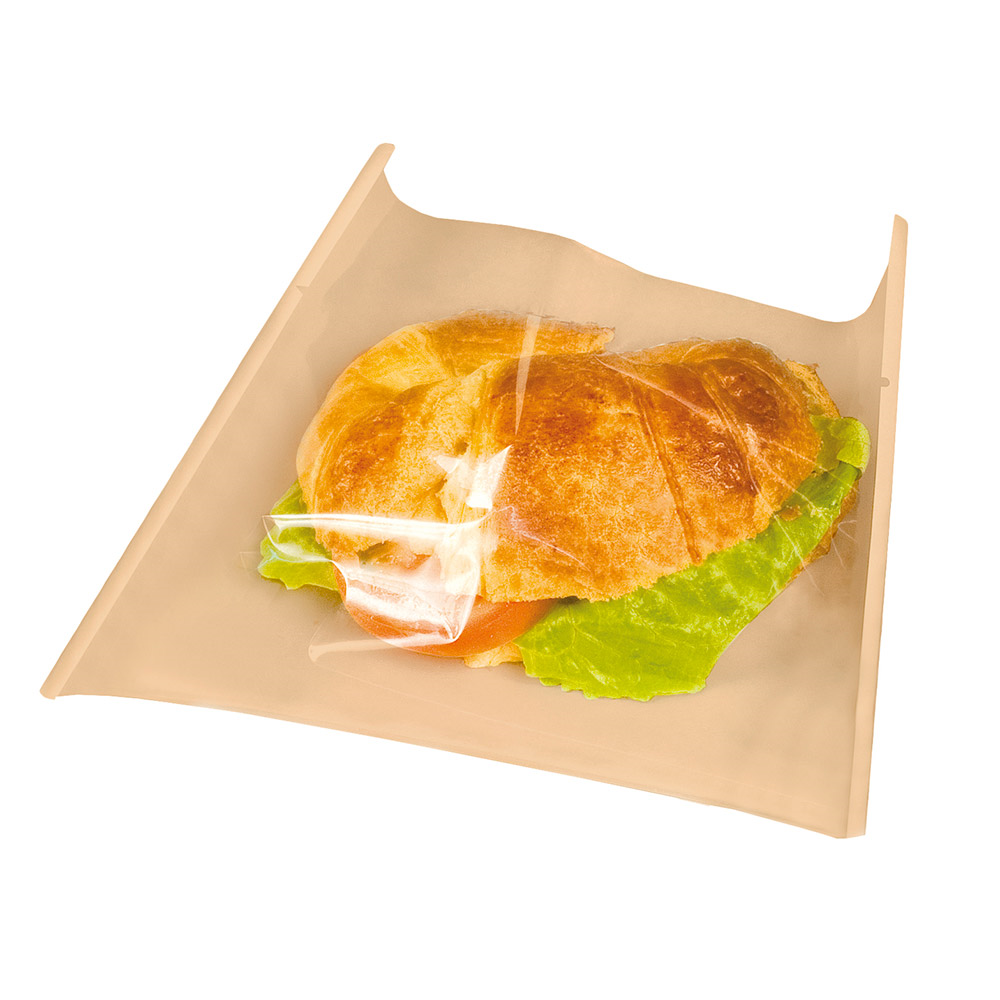 176.06-BUSTE CON FINESTRA DELI PACK 35 G/M2 + 13 PP 24x19/17 CM NATURALE KRAFT (500 u.)