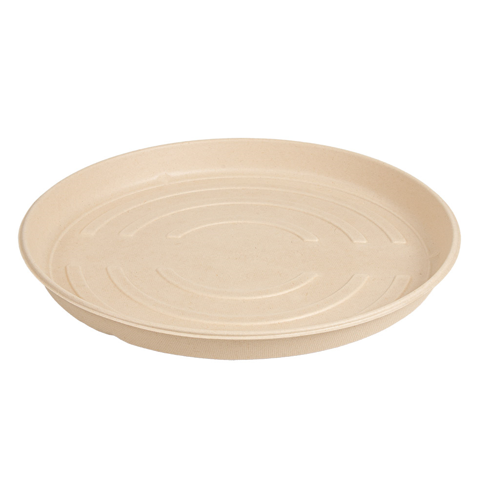 204.12-BASI RECIPIENTI PIZZA 'BIONIC'  Ø 35,7x3,3 CM NATURALE BAGASSA (50 u.)