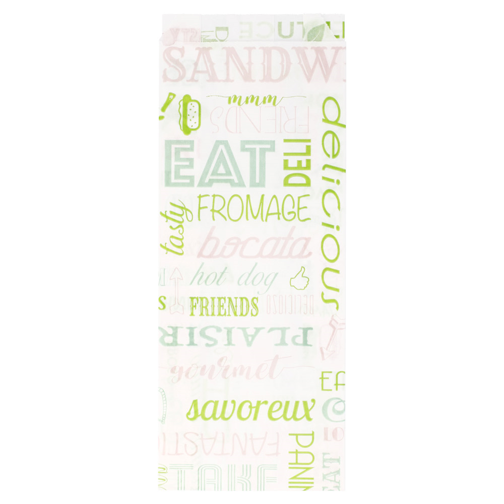 229.25-SACCHETTI SANDWICHES GREEN PAROLE 32 G/M2 9+4x22 CM BIANCO PERGAMANA ANTIGRASSI (500 u.)