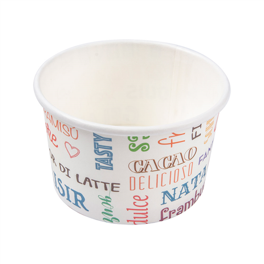 230.27-COPPETTE GELATI PAROLE 120 ML 210 + 18 PE G/M2 Ø7,7x4,7 CM BIANCO CARTONE (50 u.)