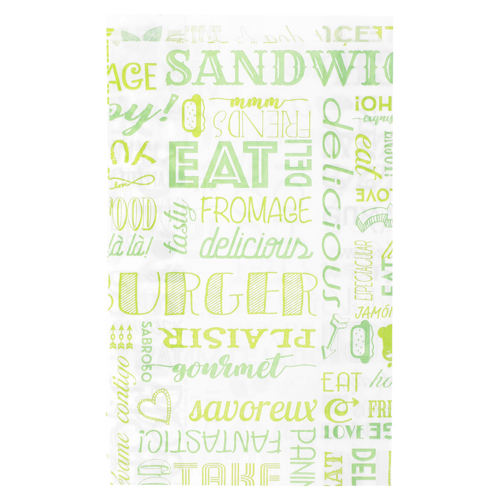 229.27-SACCHETTI HAMBURGER GREEN PAROLE 32 G/M2 14+7x22 CM VERDE PERGAMANA ANTIGRASSI (500 u.)