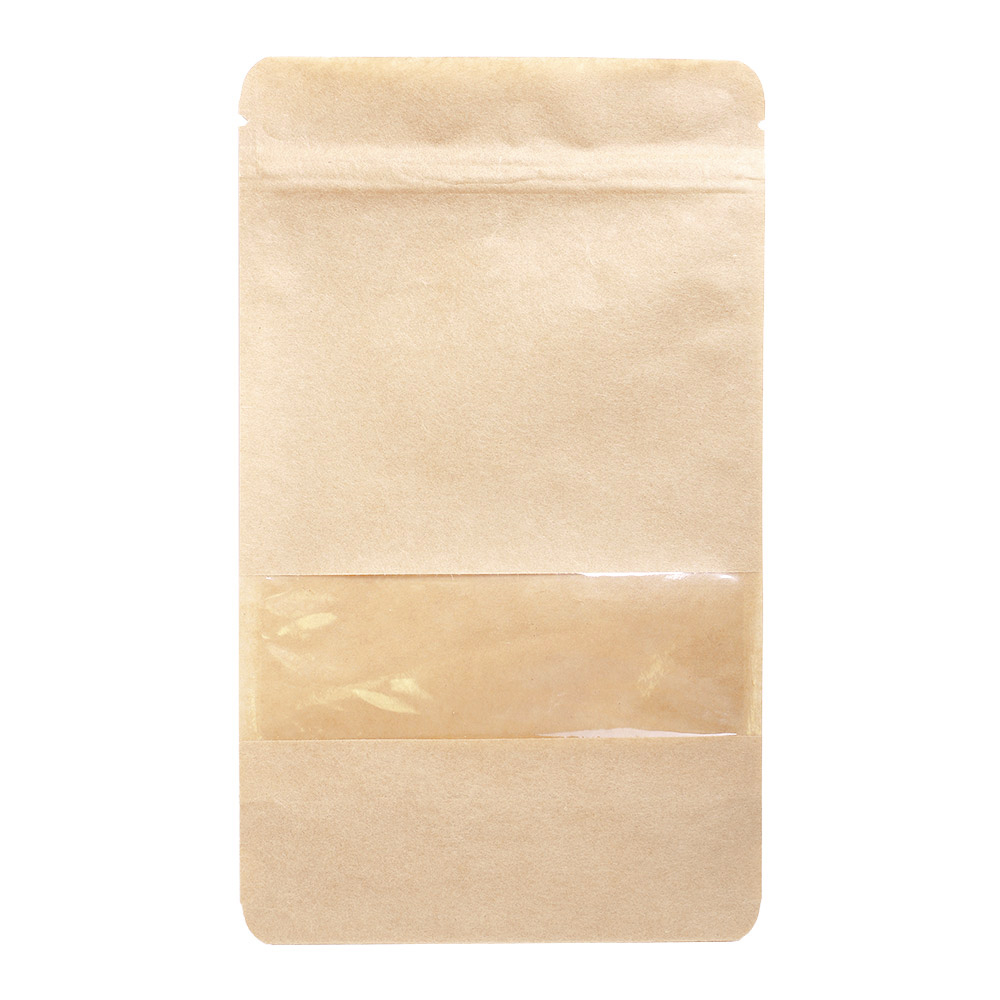 258.03-SACCHE CON CHIUSURA ZIP  250 GR 45 + 13 PET + 27 CPP G/M2 13+3,5x22,5 CM NATURALE KRAFT (50 u.)