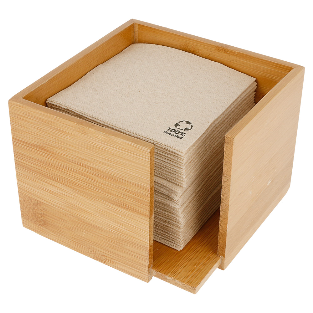 210.39-DISPENSER TOVAGLIOLI 'BAMBOO'  13,5x13,5x10 CM NATURALE BAMBÙ