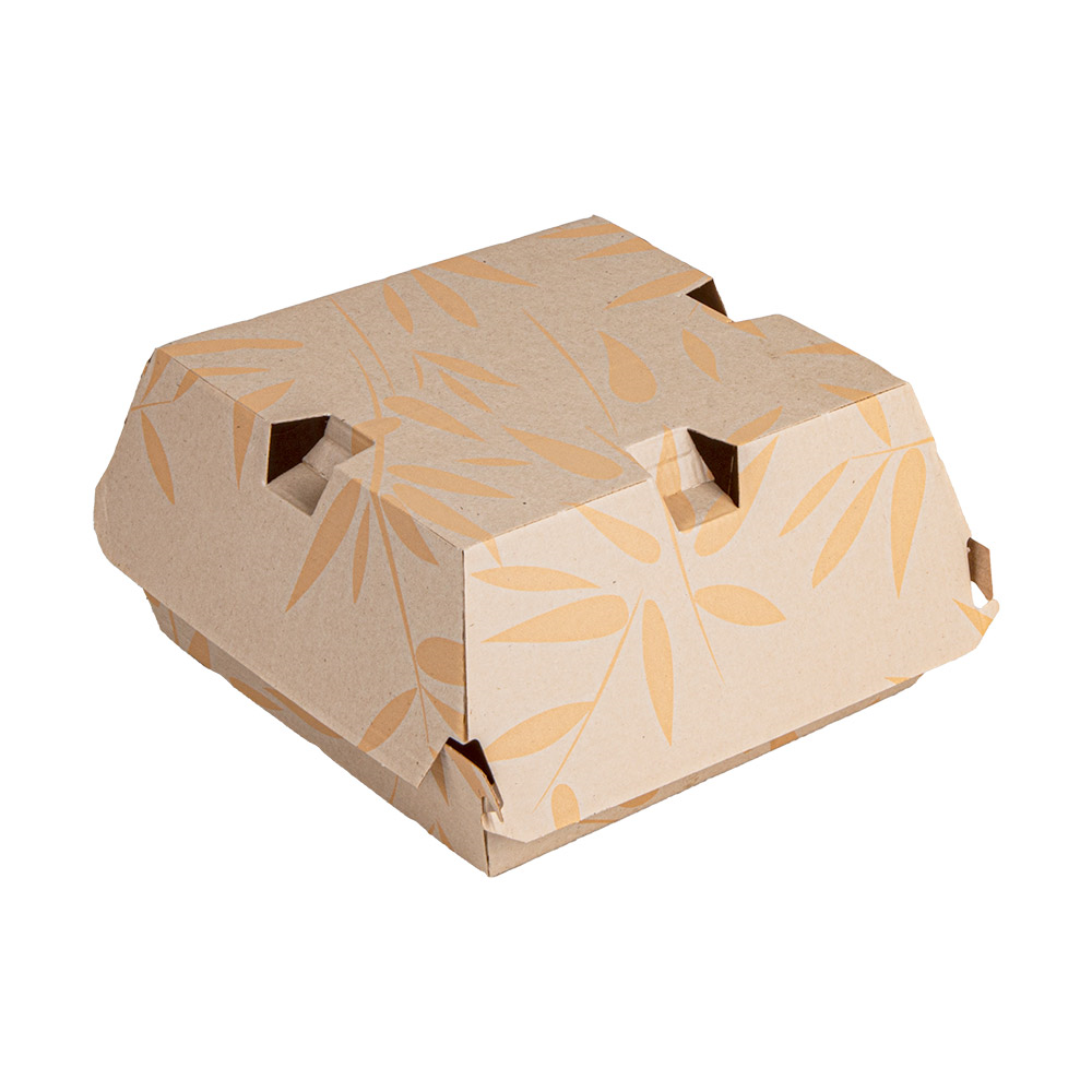 274.15-SCATOLE HAMBURGER 'THEPACK-FEEL GREEN'  14,7x14x7 CM NATURALE CARTONE NANO-MICRO (50 u.)