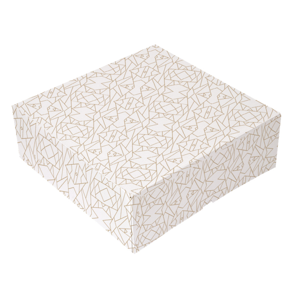 253.34-SCATOLE PER PASTICCERIA SENZA FINESTRA 'THEPACK' DECO  28x28x10 CM BIANCO CARTONE NANO-MICRO (50 u.)