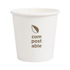 274.40-BICCHIERI BEVANDE FREDDE E CALDE 1 PARETE 'COMPOSTABLE' 120 ML - 4 oz 230 G/M2 Ø6,3/4,5x6 CM BIANCO CARTONE (50 u.)