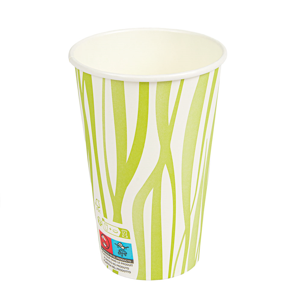 271.11-BICCHIERI BEVANDE FREDDE E CALDE 1 PARETE 'COMPOSTABLE GRASS' 480 ML - 16 oz 300 G/M2 Ø9/6x13,2 CM BIANCO CARTONE (50 u.)