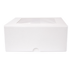 253.26-SCATOLE PER PASTICCERIA CON FINESTRA 'THEPACK' DECO  18x18x7,5 CM BIANCO CARTONE NANO-MICRO + OPP (50 u.)