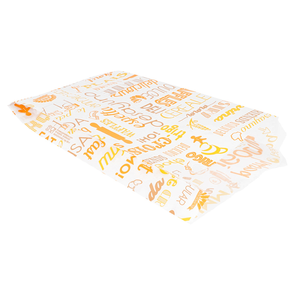 229.11-SACCHETTI CROISSANT ORANGE PAROLE 33 G/M2 12+5x22 CM BIANCO CELLULOSA (500 u.)