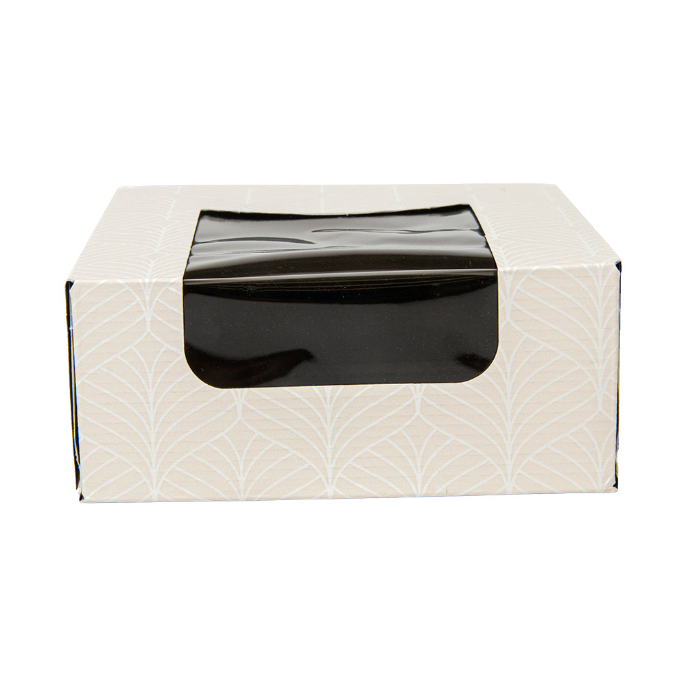273.88-CONTENITORI SUSHI+FINESTRA 'THEPACK' KINTSU  10x10x4 CM BIANCO/NERO CARTÓN NANO-MICRO + PE + OPP (50 u.)