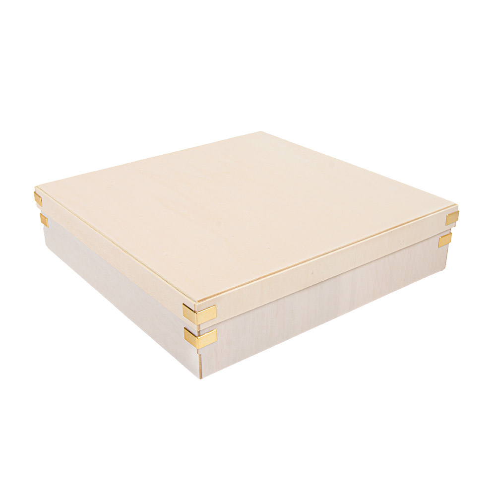 268.98-VASSOI RETTANGOLARE CON COPERCHIO WOOD  26x26x6,2 CM NATURALE LEGNO (10 u.)