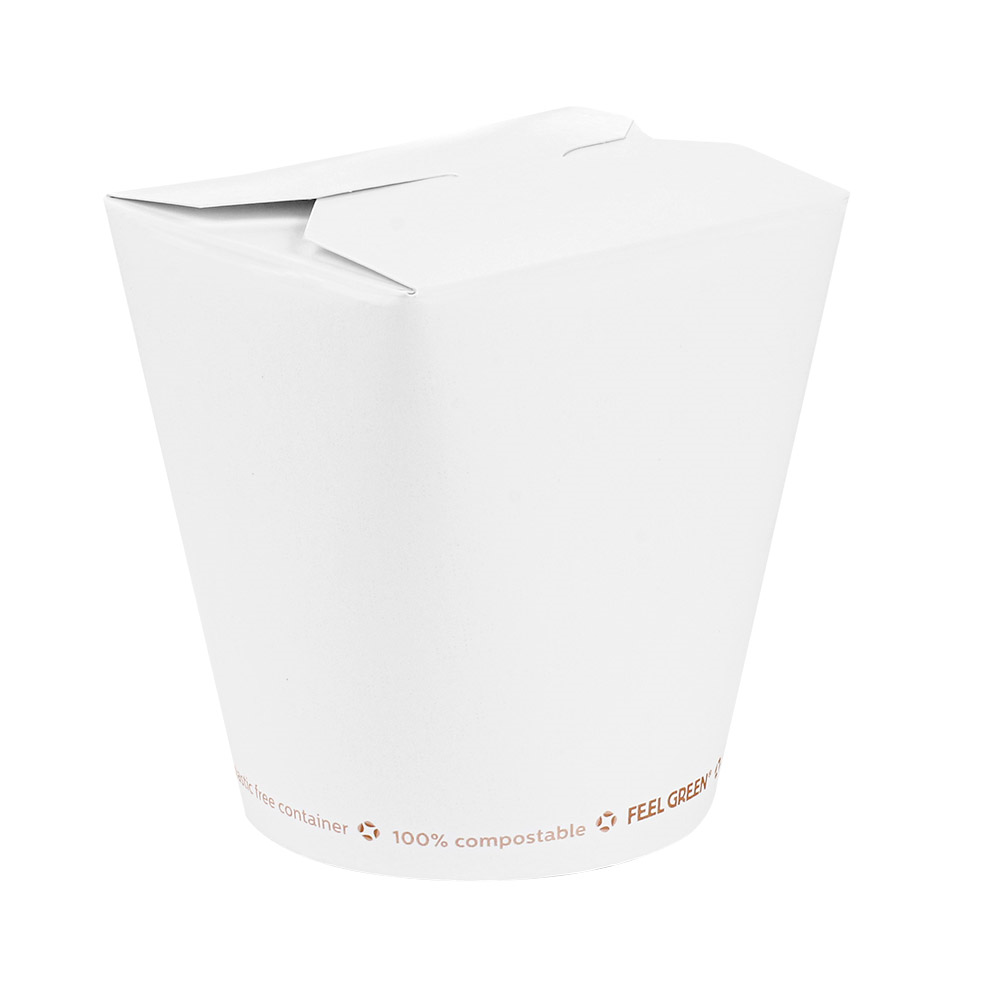 255.25-RICIPIENTI MULTIUSO 'FEEL GREEN' COMPOSTABLE 780 ML 300 G/M2 Ø9x9 CM BIANCO CARTONE (50 u.)