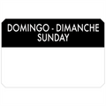 393.87-500 U. ETICHETTE ADESIVE DOMENICA   7,5x5 CM NERO ADESIVO